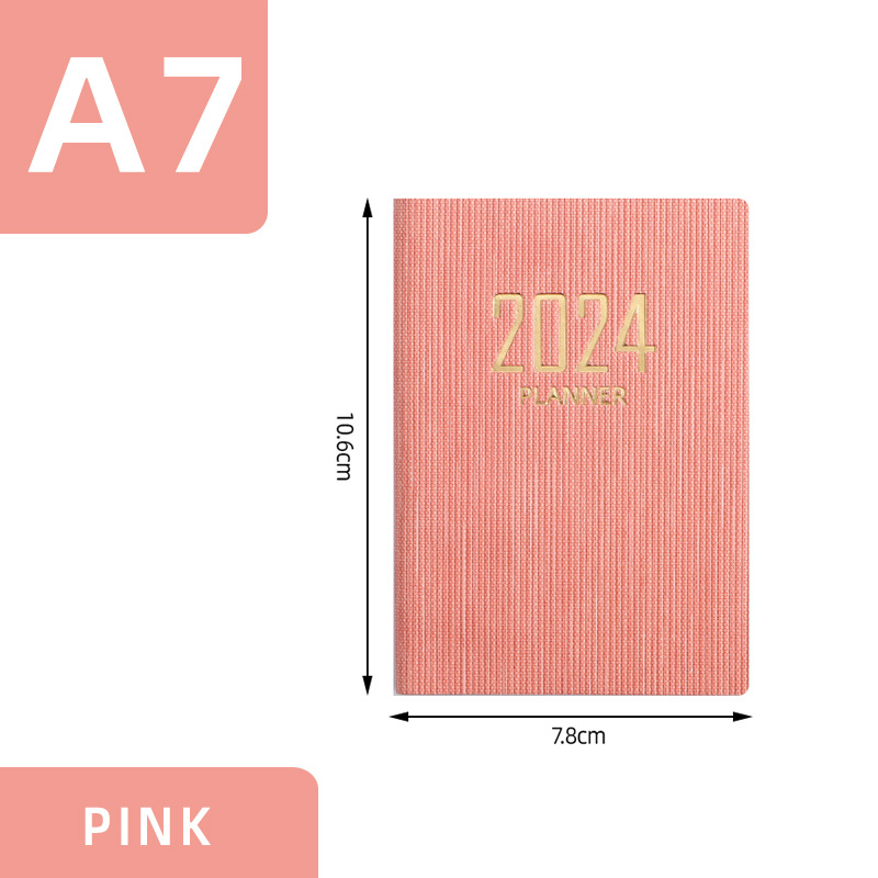 2024a7 English Schedule Book Creative Small Pocket Notebook